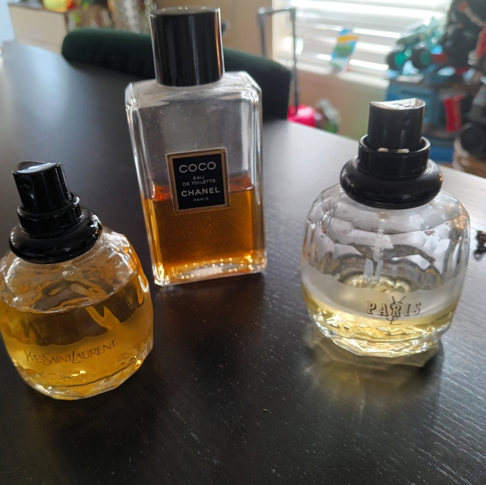 SOLD SOLD SOLD Vintage Coco Chanel/YSL perfumes set of 3 Rare find
